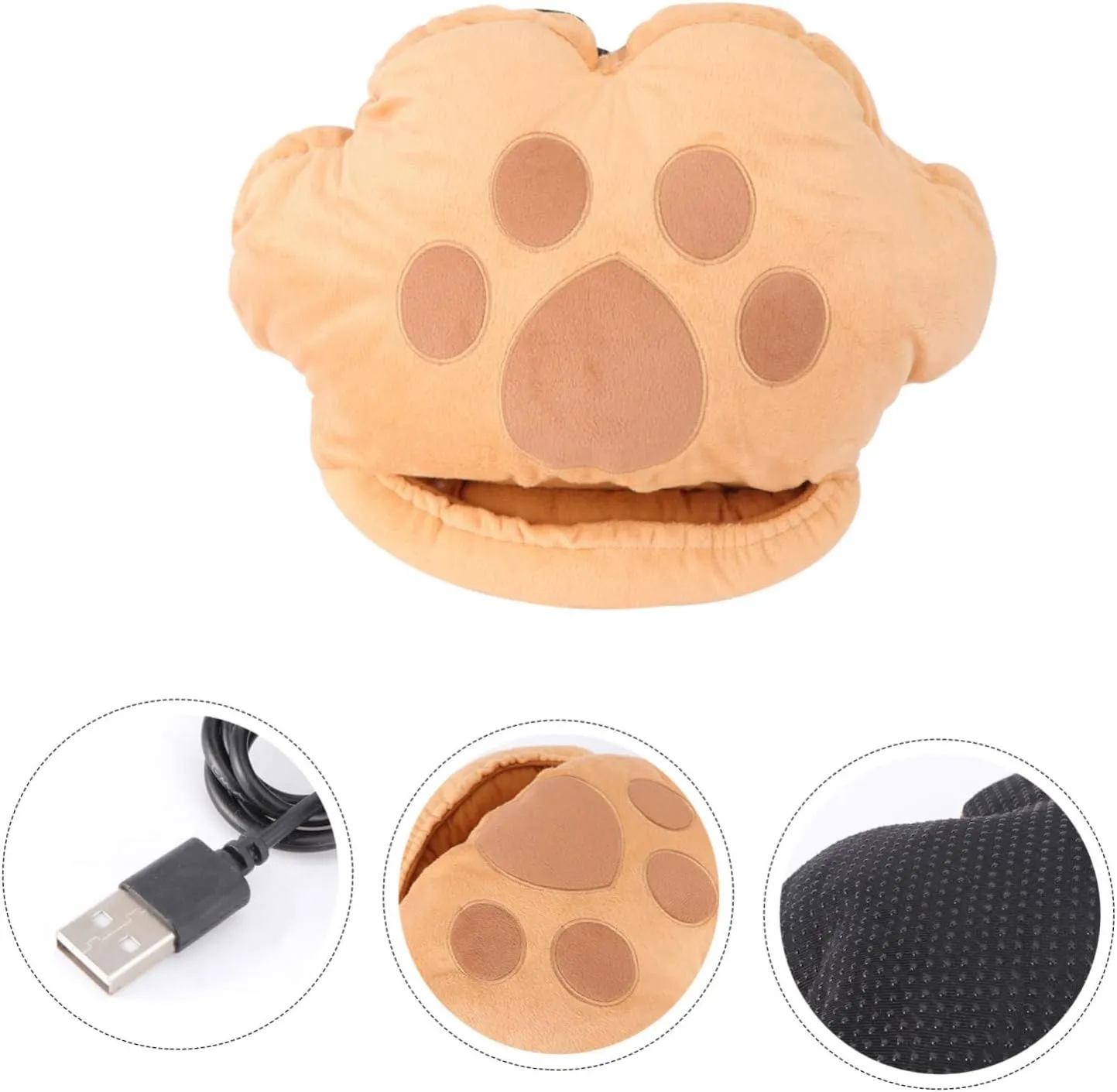 1 PC USB Foot Warmer Portable Table Electric Table Plush Slippers Fuzzy House Slippers Plush Foot Warmer