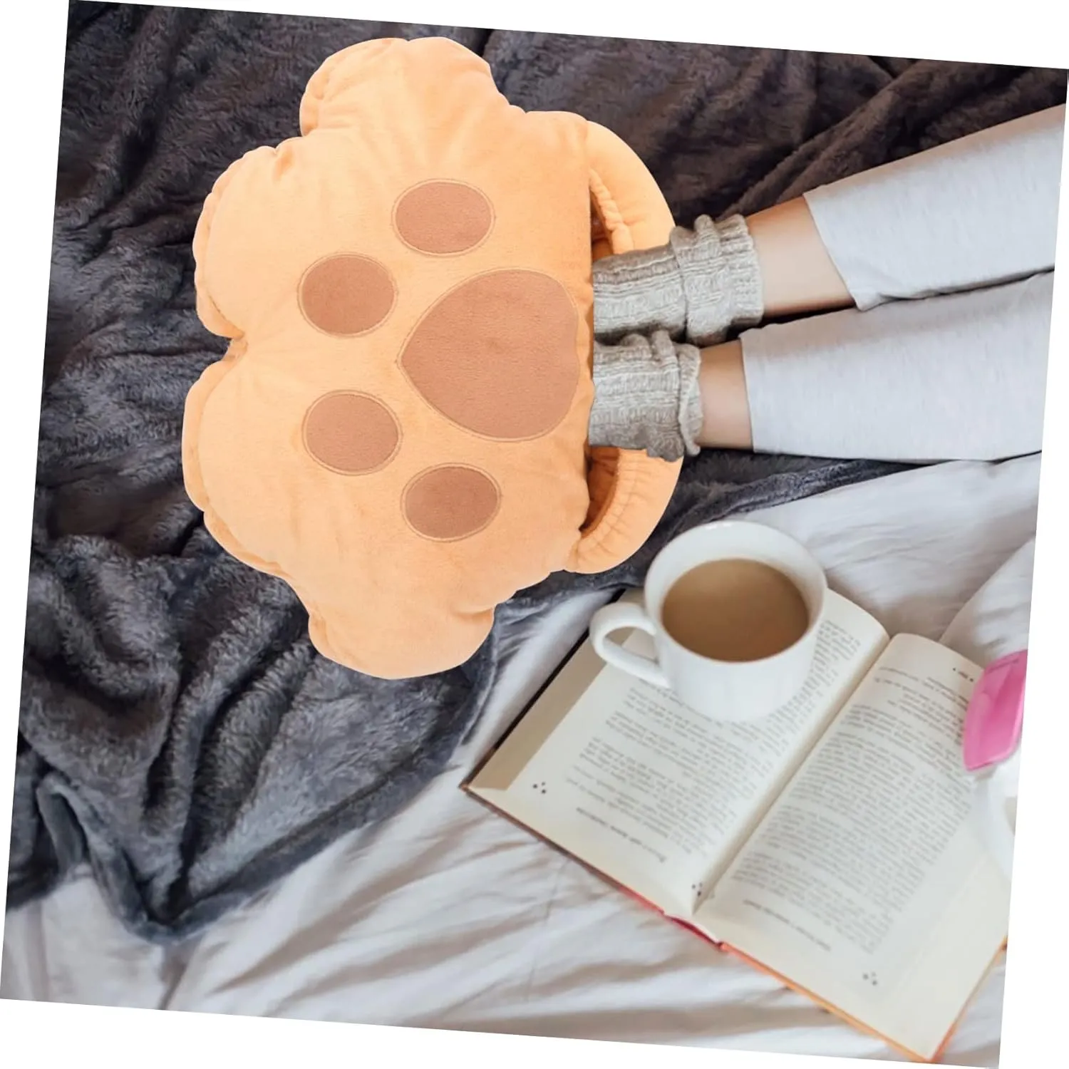 1 PC USB Foot Warmer Portable Table Electric Table Plush Slippers Fuzzy House Slippers Plush Foot Warmer