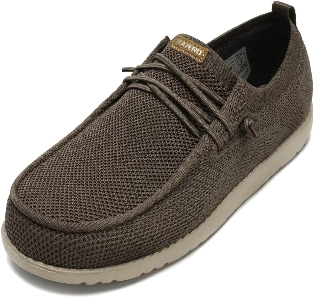 1TAZERO Men Wide Width Slip On Shoes Loafer with Arch Support Insoles Men Casual Shoes for Plantar Fasciiti with Arch Support