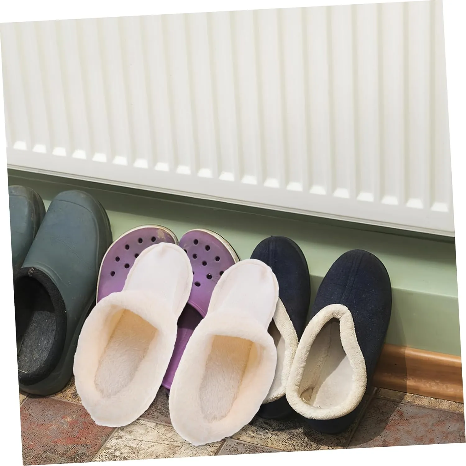 2 Pairs Plush Hole Shoes Cover Sheepskin Wool Slipper Liners Shoes Boots Inserts Grips Thick Casual Shoe Slippers Sandals Inner Wearing Holes Shoe Buckle Warm Toe Cotton