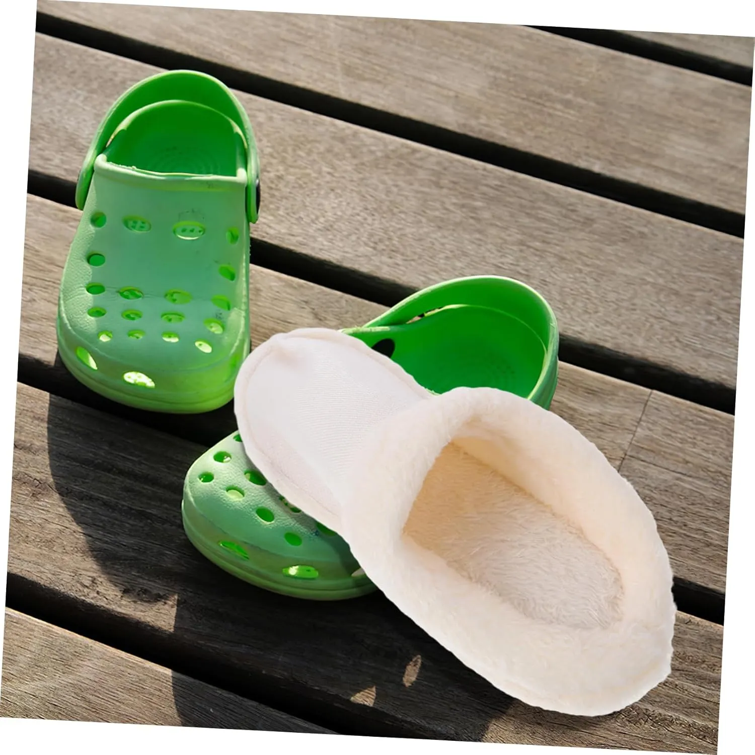 2 Pairs Plush Hole Shoes Cover Sheepskin Wool Slipper Liners Shoes Boots Inserts Grips Thick Casual Shoe Slippers Sandals Inner Wearing Holes Shoe Buckle Warm Toe Cotton