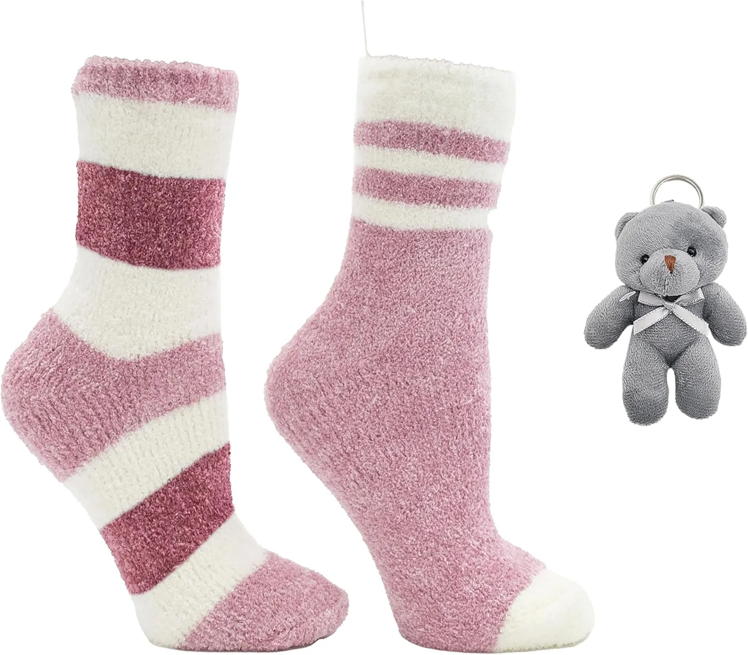 2 Pairs Velvet Slipper Socks | Rose and Shea Butter Infused | Pink