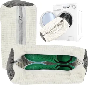 2 PCS Shoe Washing Machine Bag, Reusable Laundry Shoe Bag for Washer and Dryer, 360° Deep Clean Shoe Cleaning Bag for All Shoe Types, Sneakers, Tennis Shoes, and Slippers