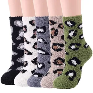 5-Pair: Womens Fuzzy Socks Winter Slipper Socks