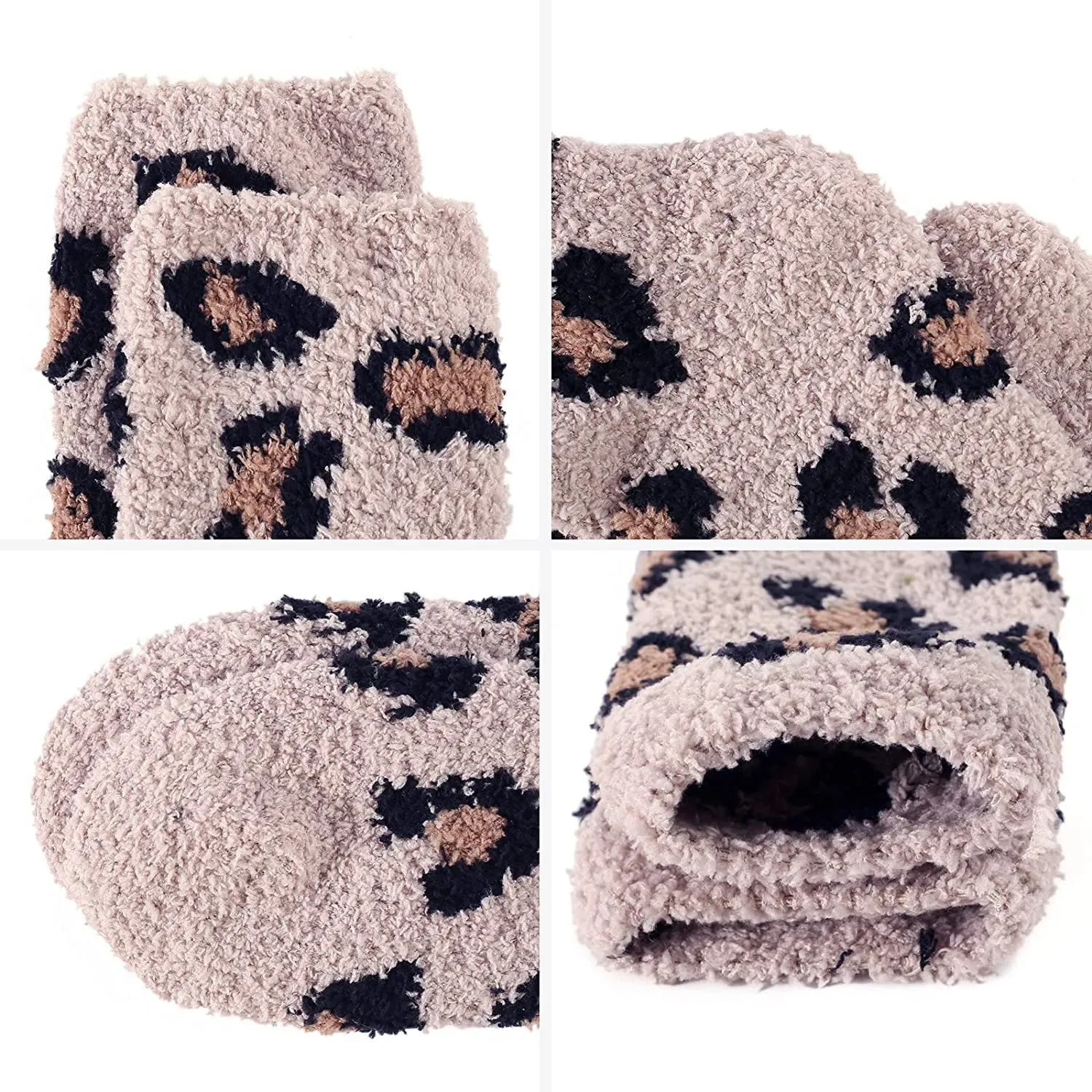 5-Pair: Womens Fuzzy Socks Winter Slipper Socks
