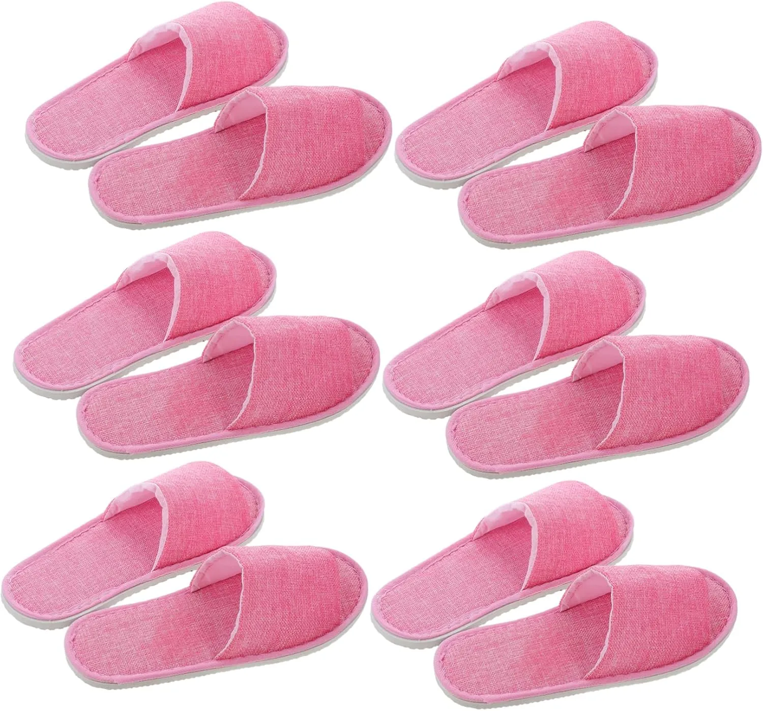 6 Pairs One-off House Slippers Hotel Supply Waterproof Anti-skid Soft Material Travel Foldable Slippers