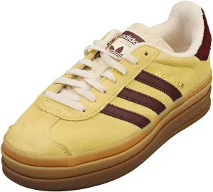 adidas Women's Gazelle Bold Shoes Sneaker, Almost Yellow/Maroon, Size 9.5