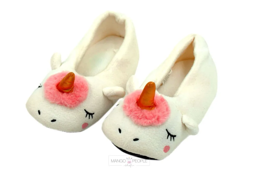 Adorable Unicorn Winter Plush Slippers