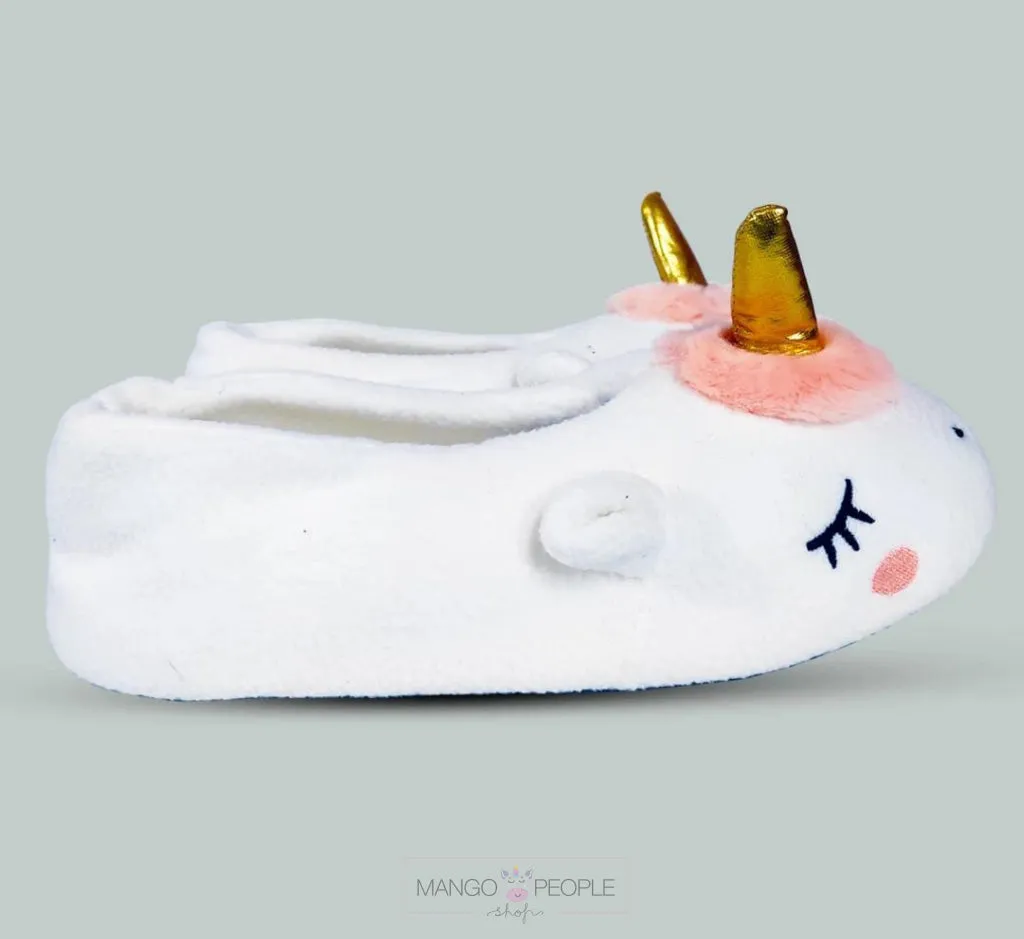 Adorable Unicorn Winter Plush Slippers