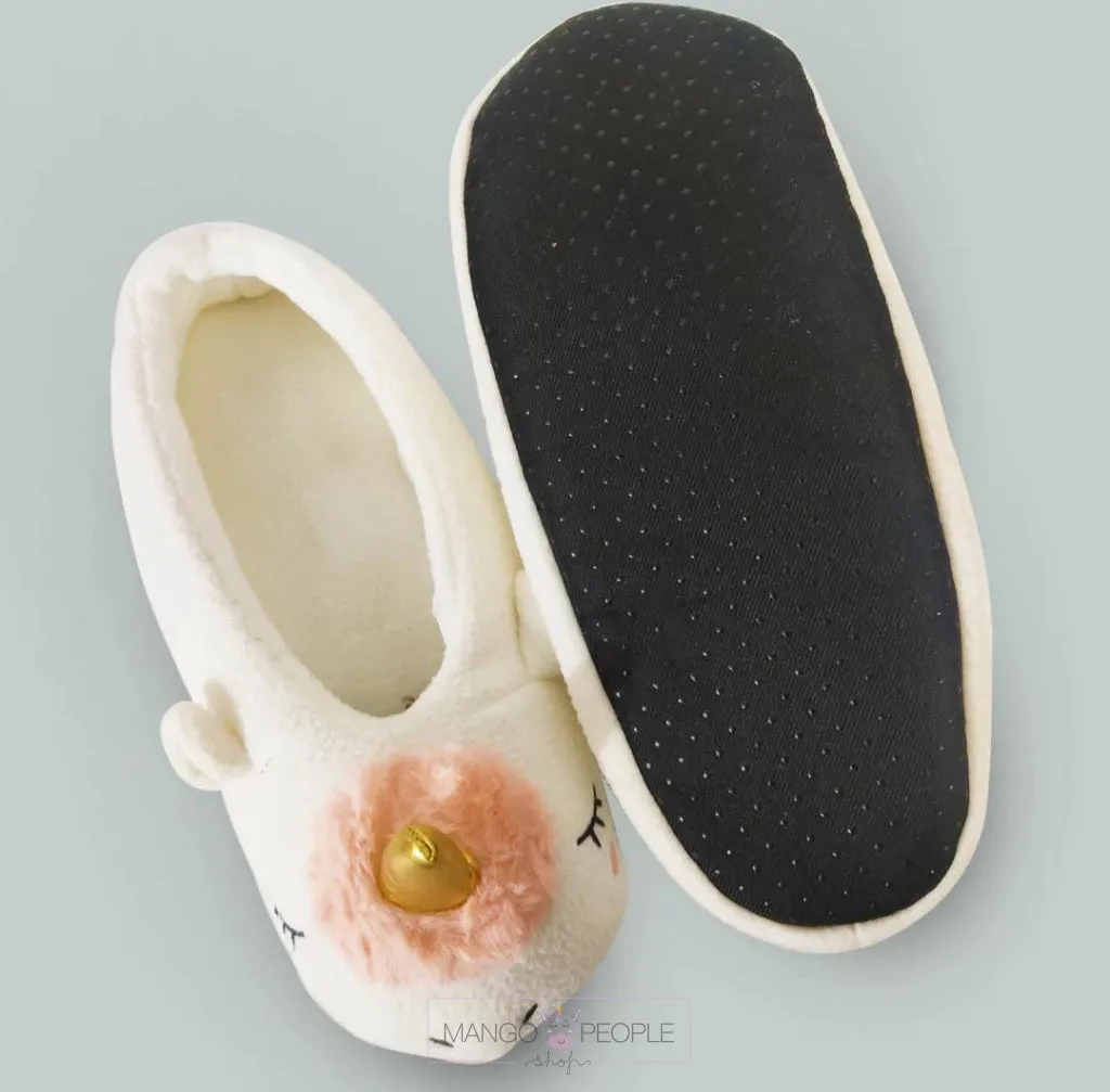 Adorable Unicorn Winter Plush Slippers