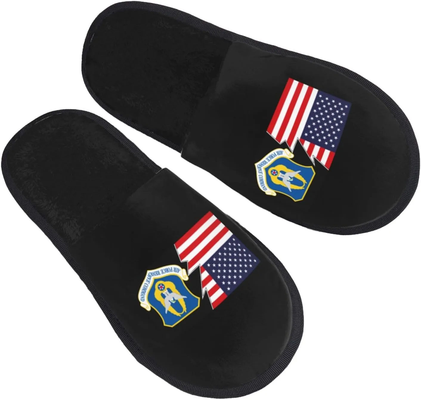 Afr Shield And America Slippers Winter Indoor and Outdoor Slipper Warm Cozy Soft Lightweight House Shoes Fuzzy Slip-On Slipper Large