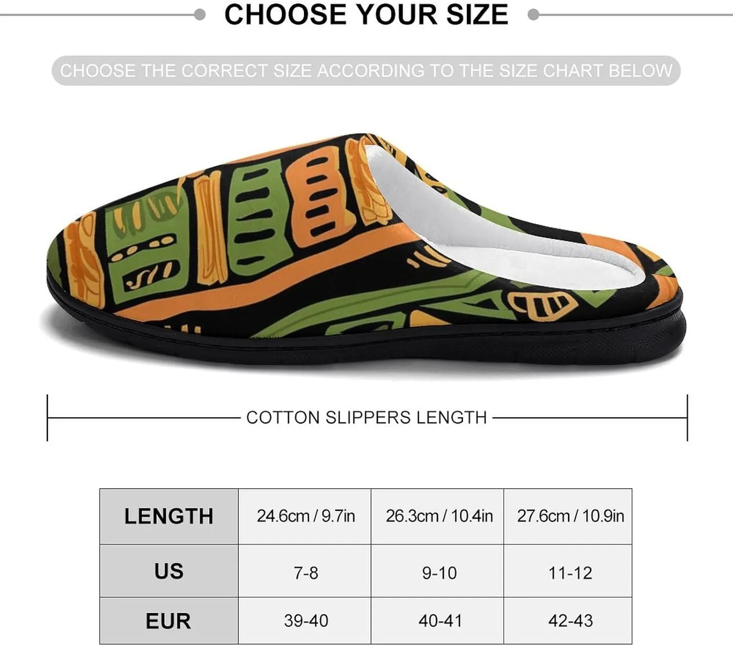 African Ethnic Patterns Cotton Slippers Memory Foam House Shoes Anti-skid Sole Slipper for Women Indoor And Outdoor