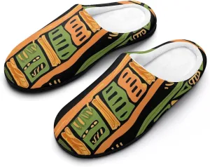 African Ethnic Patterns Cotton Slippers Memory Foam House Shoes Anti-skid Sole Slipper for Women Indoor And Outdoor