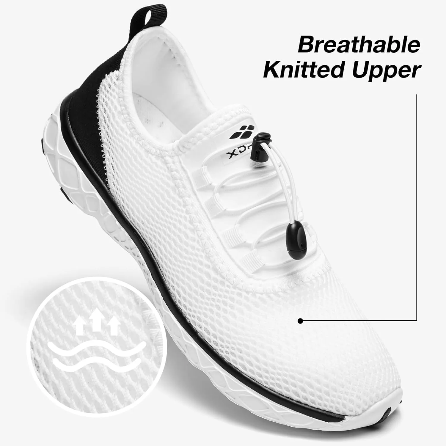 ALEADER Men's Stylish Water Shoes, Quick-Dry Xdrain Water Sneakers, Lightweight & Comfort Footed