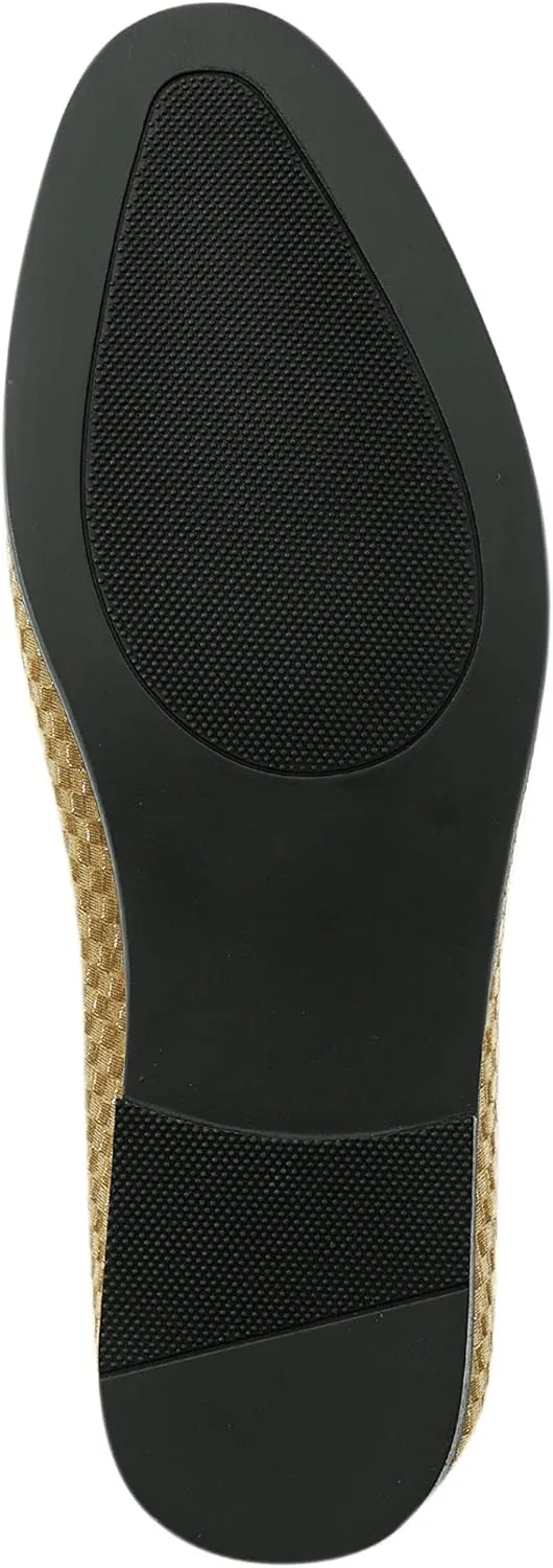 Amali Fishman Men’s Dress Shoes Plush Velvet with a Quilted Design Slip-on Driver Shoes for Men Velvet Loafers The Original Smoking Men Tuxedo Slipper Shoes