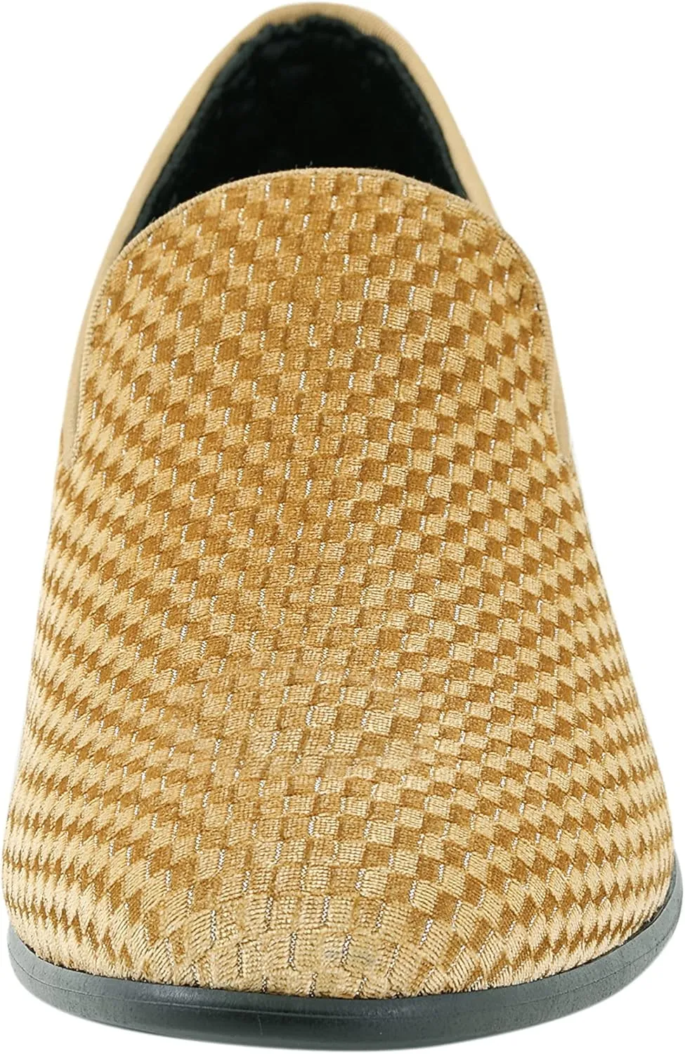 Amali Fishman Men’s Dress Shoes Plush Velvet with a Quilted Design Slip-on Driver Shoes for Men Velvet Loafers The Original Smoking Men Tuxedo Slipper Shoes