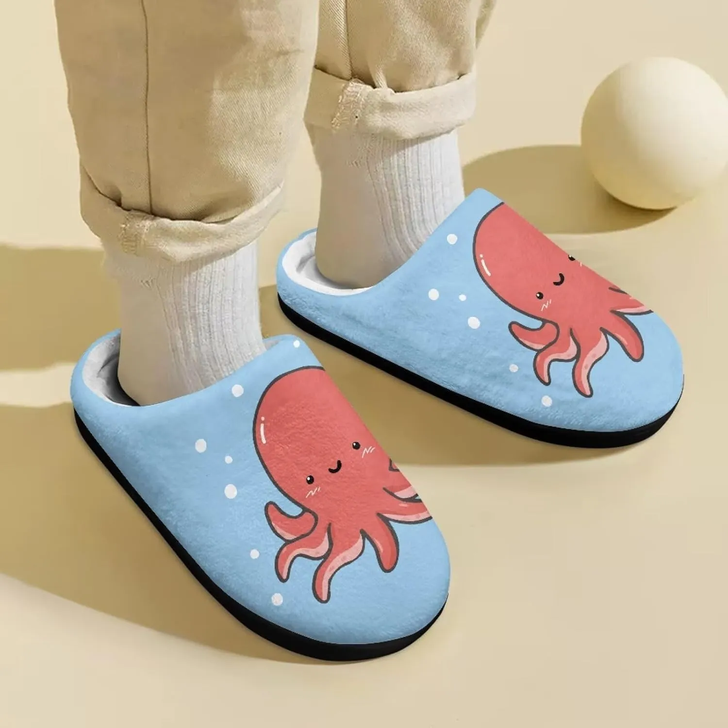 Animal Cotton Slippers for Kid Comfort Cozy Slippers Breathable Slip-On Plush Outdoor Home Non-Slip Slipper for Kids