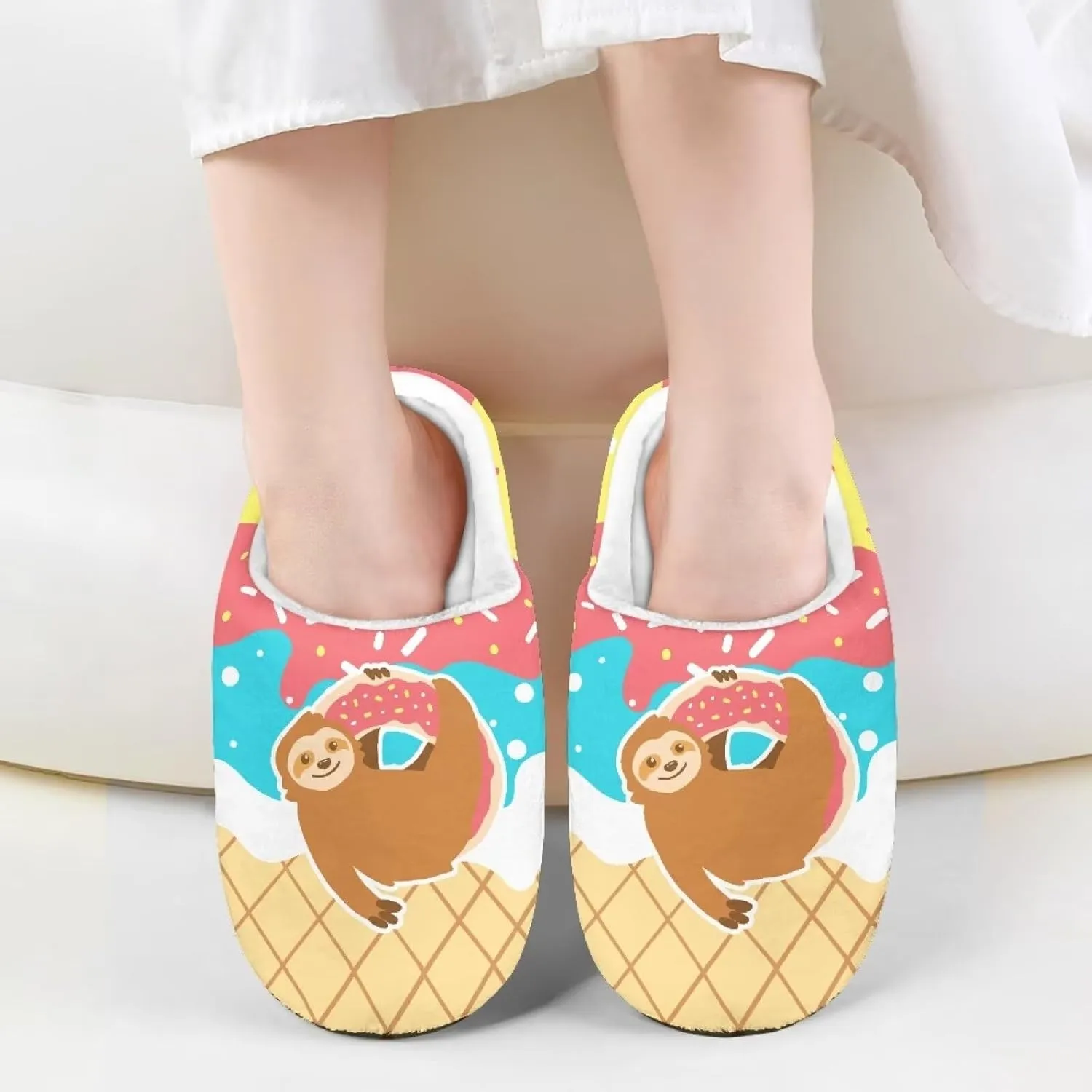 Animal Cotton Slippers for Kid Slip-On Plush Slippers Breathable Comfort Cozy Outdoor Bedroom Plush Slipper for Kids