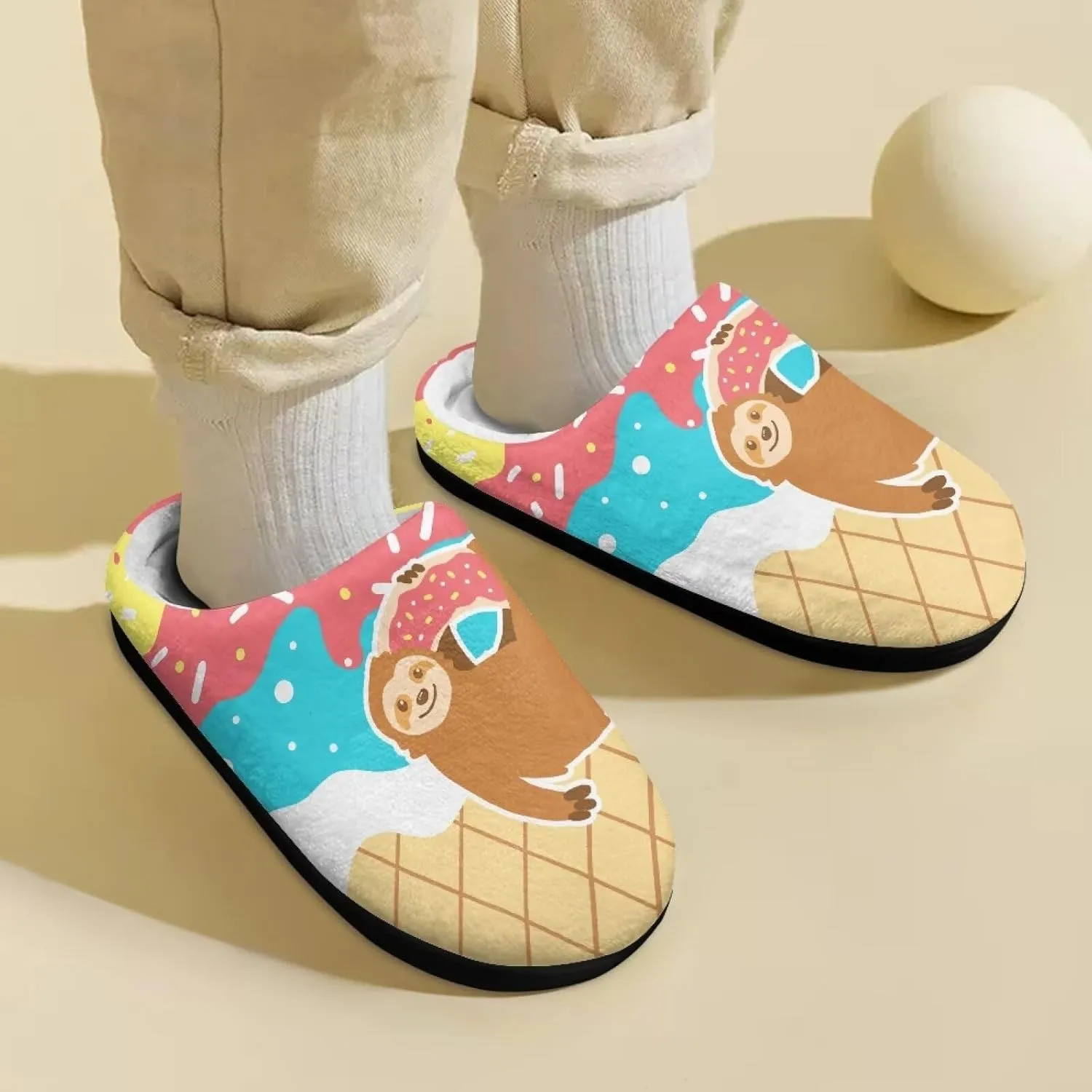 Animal Cotton Slippers for Kid Slip-On Plush Slippers Breathable Comfort Cozy Outdoor Bedroom Plush Slipper for Kids