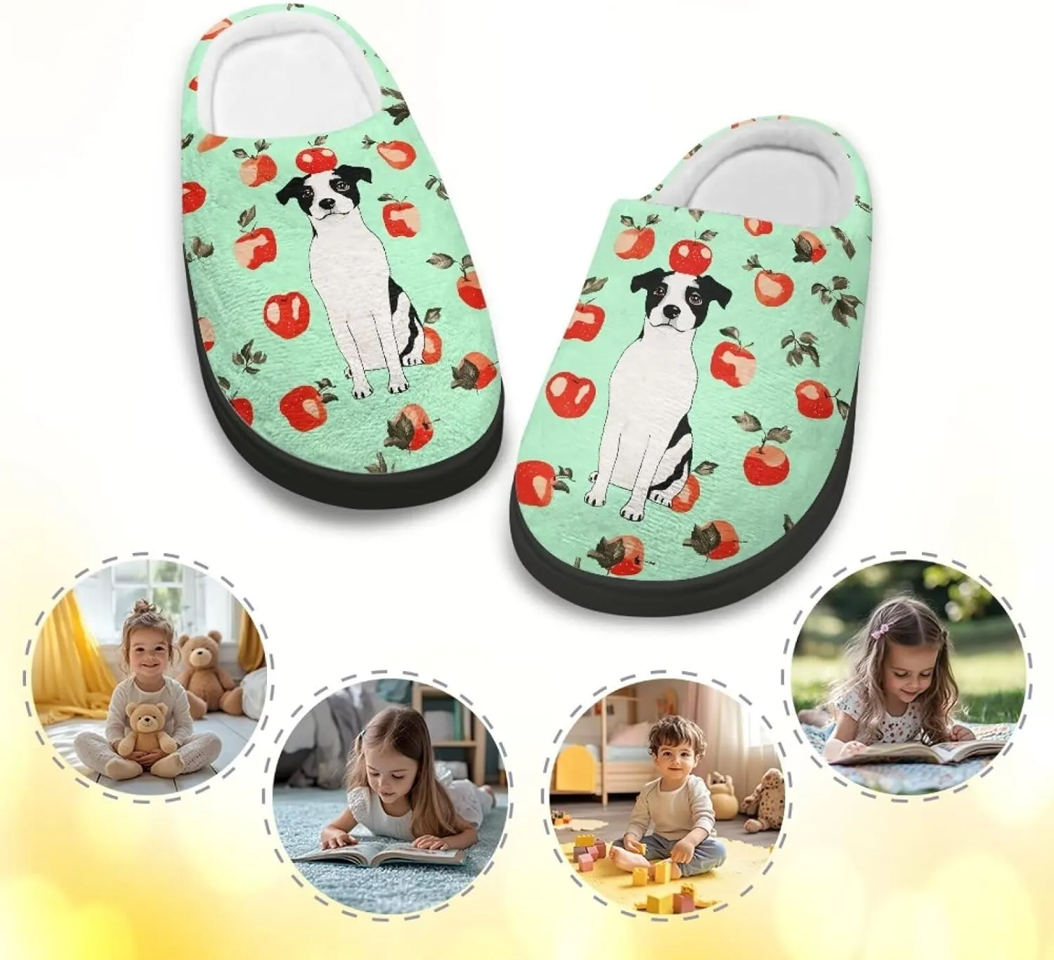 Animal Cotton Slippers for Kid Slip-On Plush Slippers Breathable Comfort Cozy Outdoor Bedroom Plush Slipper for Kids