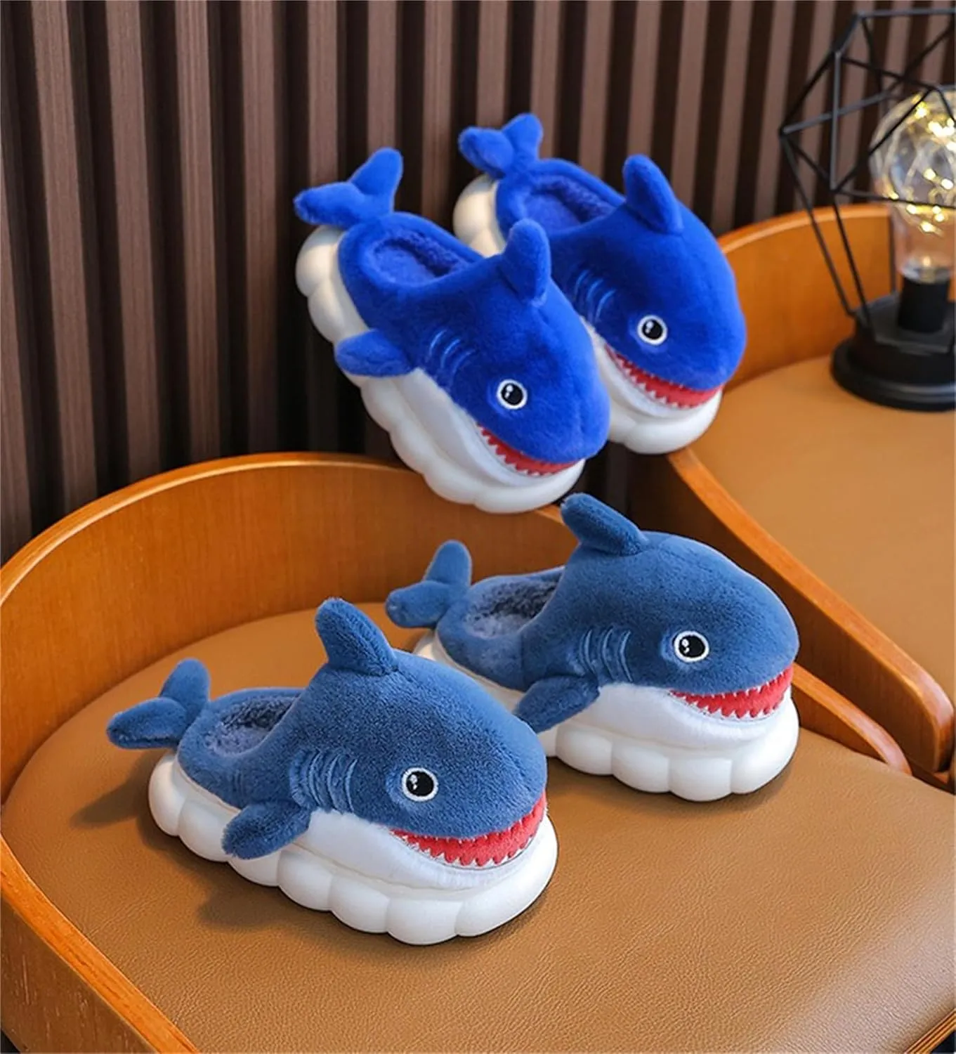 Animal slippers for Women Men Cute Shark Slippers Cozy adult home fuzzy cotton slippers