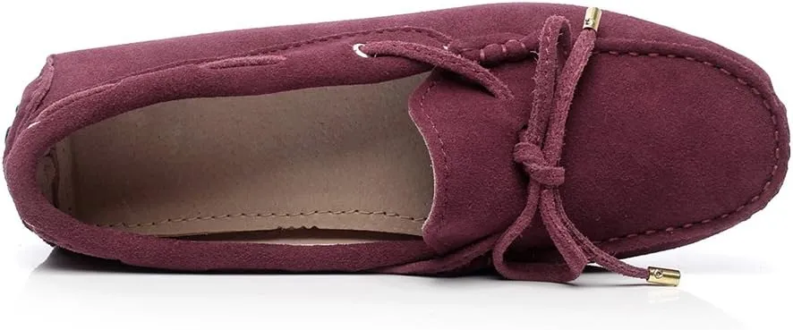 ANUFER Women's Classic Suede Penny Loafers Comfort Handmade Slipper Moccasins