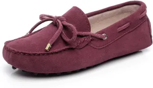 ANUFER Women's Classic Suede Penny Loafers Comfort Handmade Slipper Moccasins
