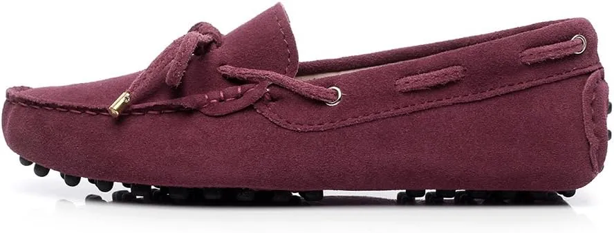 ANUFER Women's Classic Suede Penny Loafers Comfort Handmade Slipper Moccasins