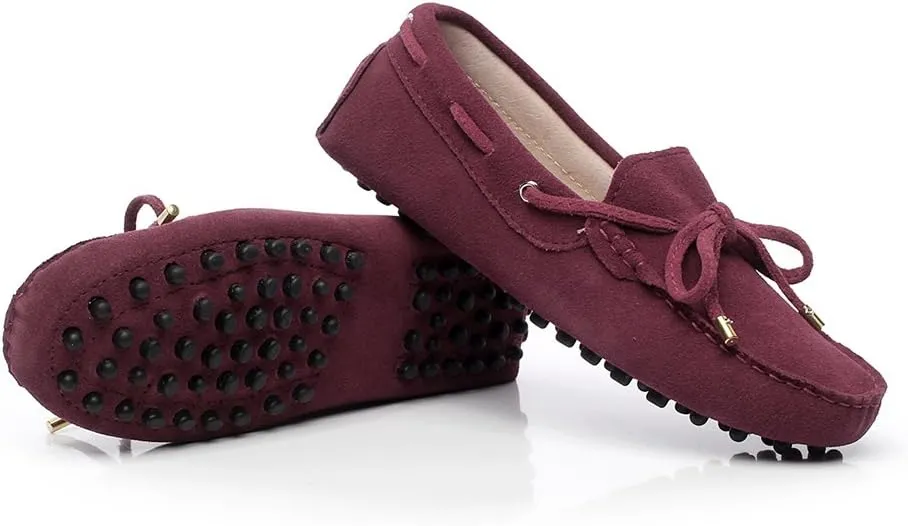 ANUFER Women's Classic Suede Penny Loafers Comfort Handmade Slipper Moccasins