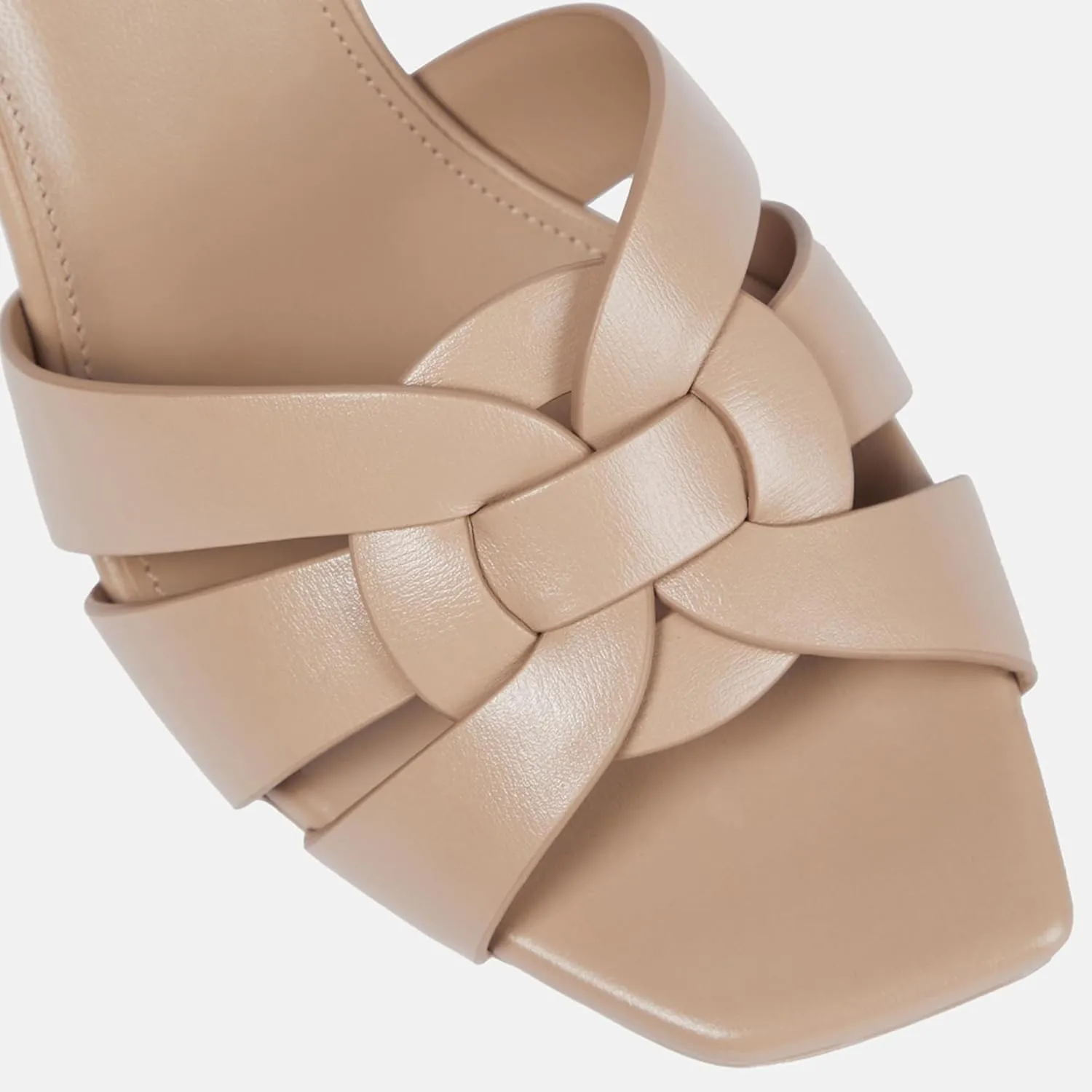 Arqa Open Toe Heeled Mules for Women with Intertwining Straps Featuring Squared Toe & Stiletto Heel Pumps Wedding Dress Slip on Sandals