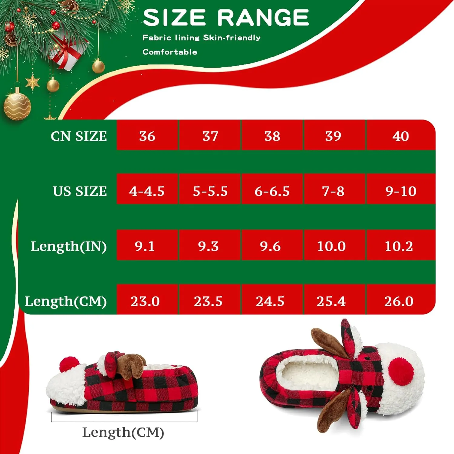 ASHION Women's Cute Fuzzy Reindeer House Slippers Stuffed Animal Bedroom Slippers Cozy Christmas Indoor Shoes