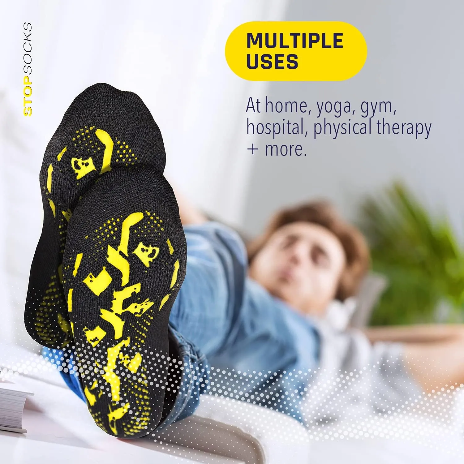 Athletic Non Slip Non Skid Socks with Grippers for Women, Men, Yoga, Barre, Pilates, Gym, Sport, and Hospital