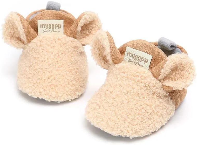 Baby Boys Girls Soft Plush Slippers Cartoon Toddler Infant Warm Winter House Shoes