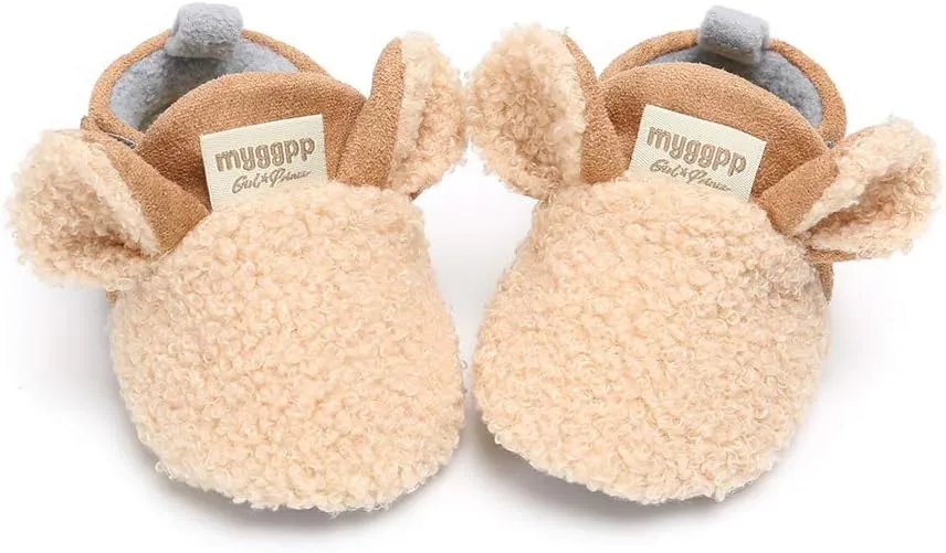 Baby Boys Girls Soft Plush Slippers Cartoon Toddler Infant Warm Winter House Shoes