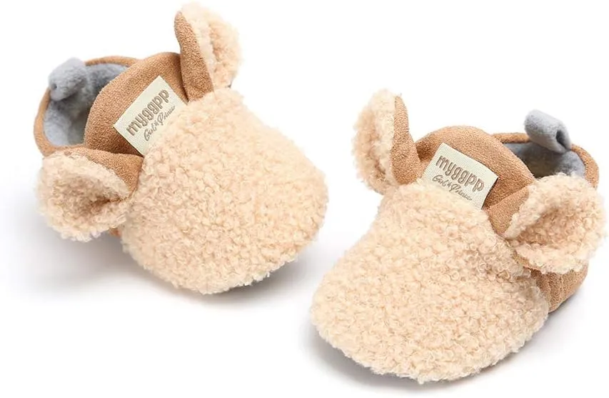 Baby Boys Girls Soft Plush Slippers Cartoon Toddler Infant Warm Winter House Shoes