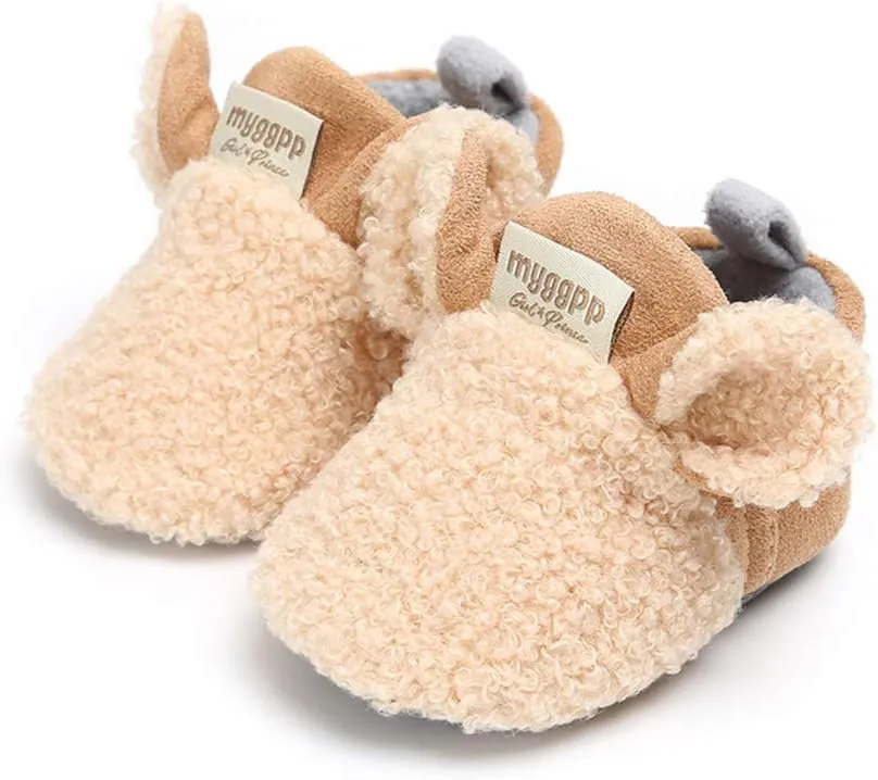 Baby Boys Girls Soft Plush Slippers Cartoon Toddler Infant Warm Winter House Shoes