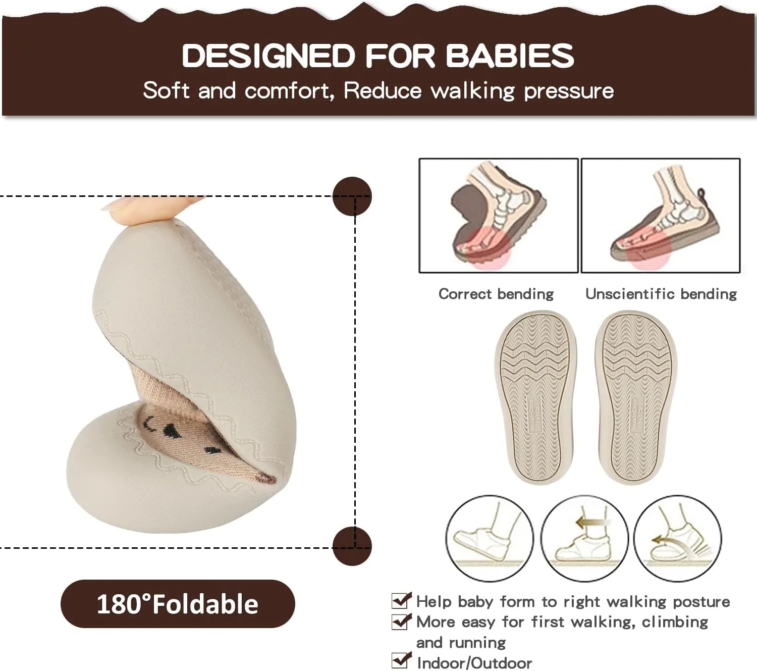 Baby Sock Shoes Animal Rubber Sole Non-Skid Indoor Slipper Infant Boys Girls First Walking Floor Slipper