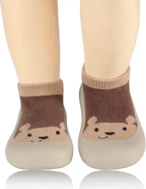 Baby Sock Shoes Animal Rubber Sole Non-Skid Indoor Slipper Infant Boys Girls First Walking Floor Slipper