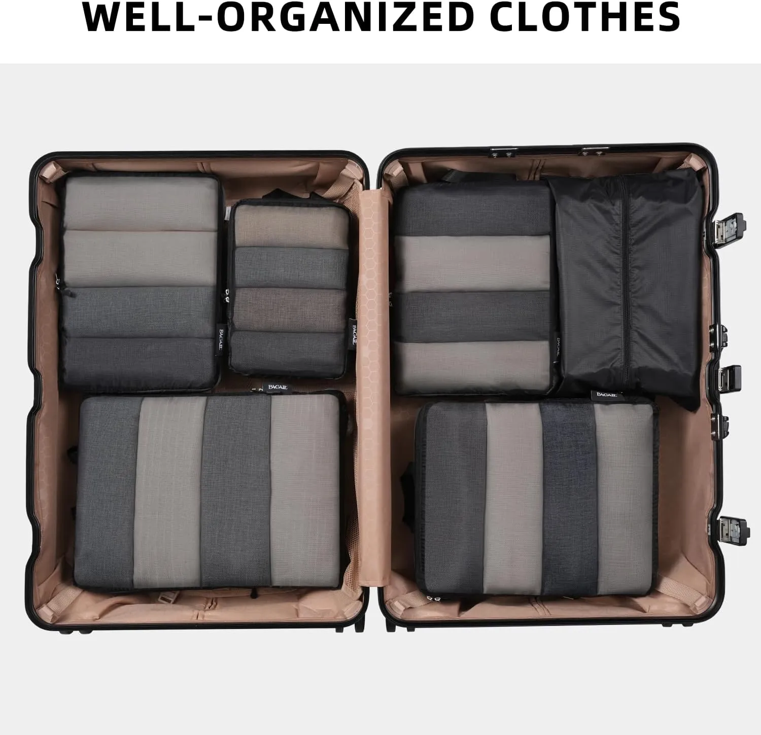 BAGAIL 4 Set/6 Set Ultralight Compression Packing Cubes Packing Organizer for Travel Accessories Luggage Suitcase Backpack