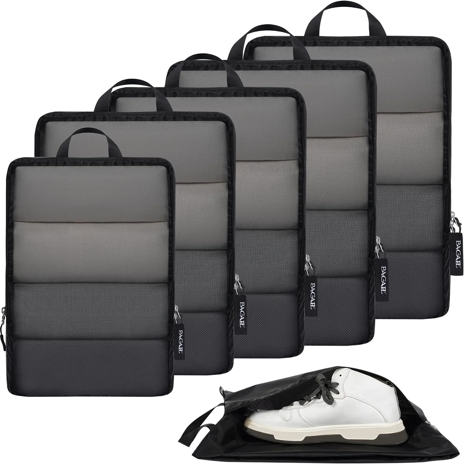 BAGAIL 4 Set/6 Set Ultralight Compression Packing Cubes Packing Organizer for Travel Accessories Luggage Suitcase Backpack