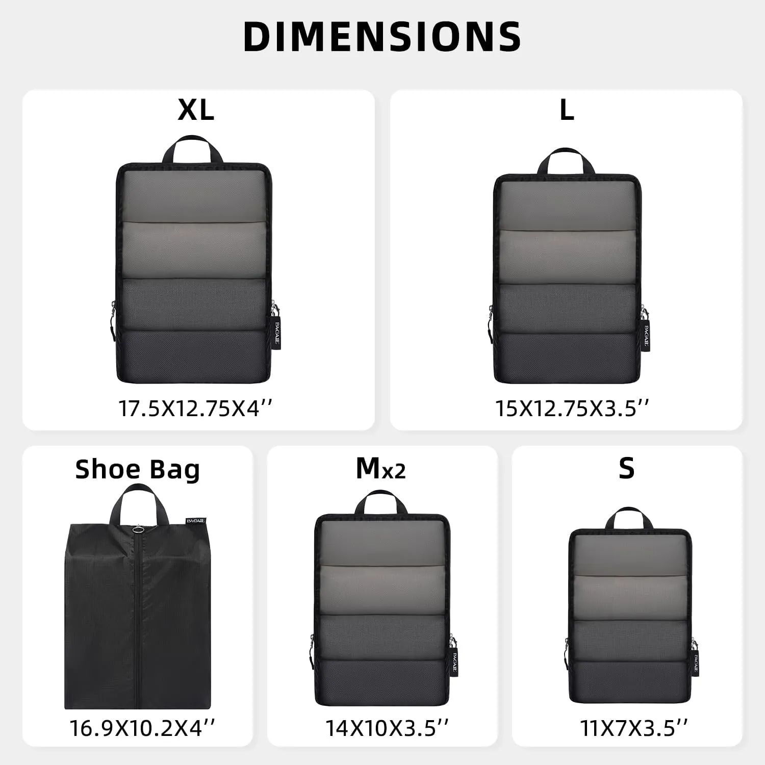 BAGAIL 4 Set/6 Set Ultralight Compression Packing Cubes Packing Organizer for Travel Accessories Luggage Suitcase Backpack