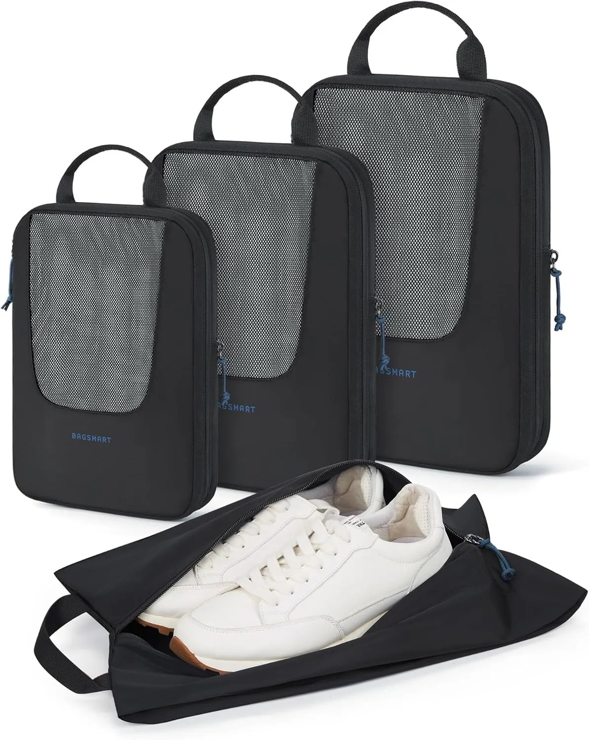BAGSMART Compression Packing Cubes for Travel, 6 Set/4 Set Packing Cubes for Suitcases, Compression Suitcase Organizer Bags Set for Travel Essentials, Lightweight Packing Organizers