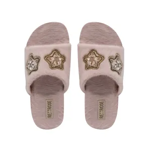 Bailey Pink Luxury Plush Diamanté Embellished Handmade Slipper