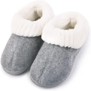 Bandolino Women's House Shoes, Warm Plush Lined Wool Clog Winter Slippers, Rubber Soled Indoor/Outdoor Womens Slipper