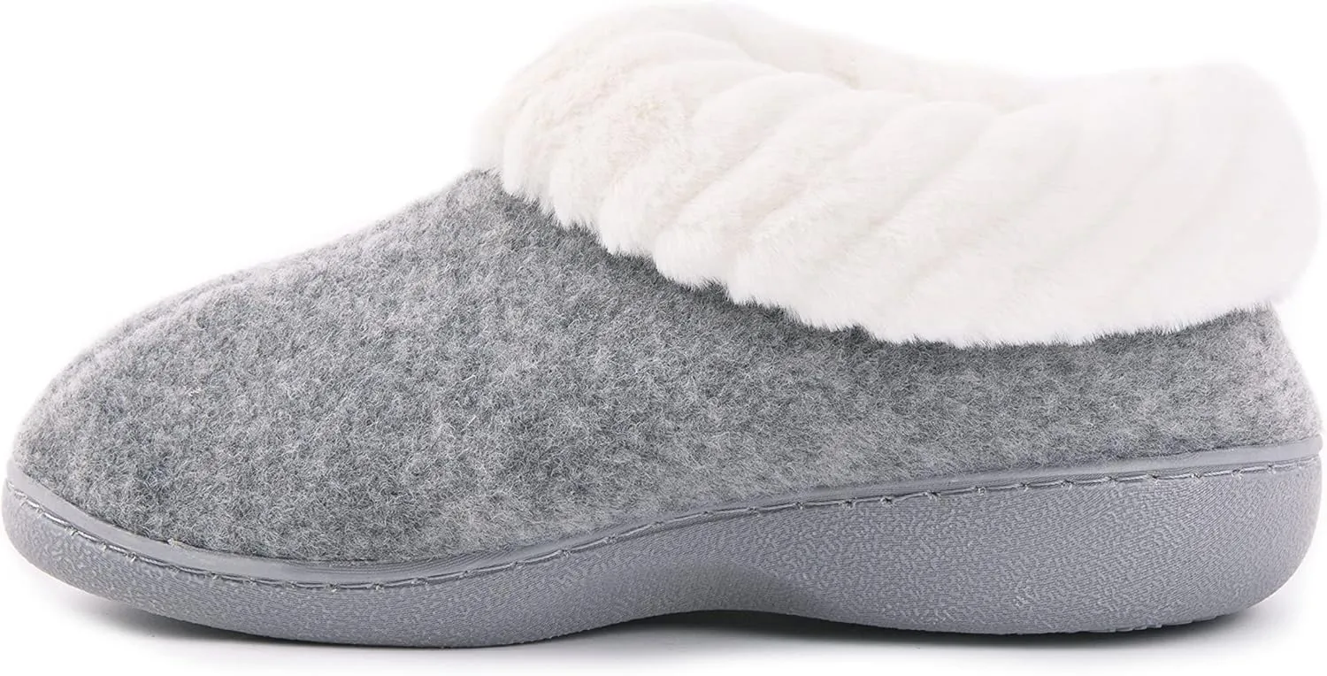 Bandolino Women's House Shoes, Warm Plush Lined Wool Clog Winter Slippers, Rubber Soled Indoor/Outdoor Womens Slipper