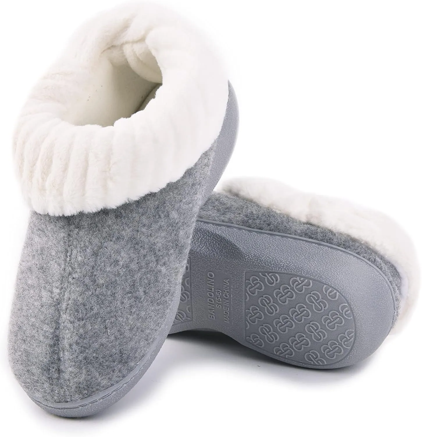 Bandolino Women's House Shoes, Warm Plush Lined Wool Clog Winter Slippers, Rubber Soled Indoor/Outdoor Womens Slipper