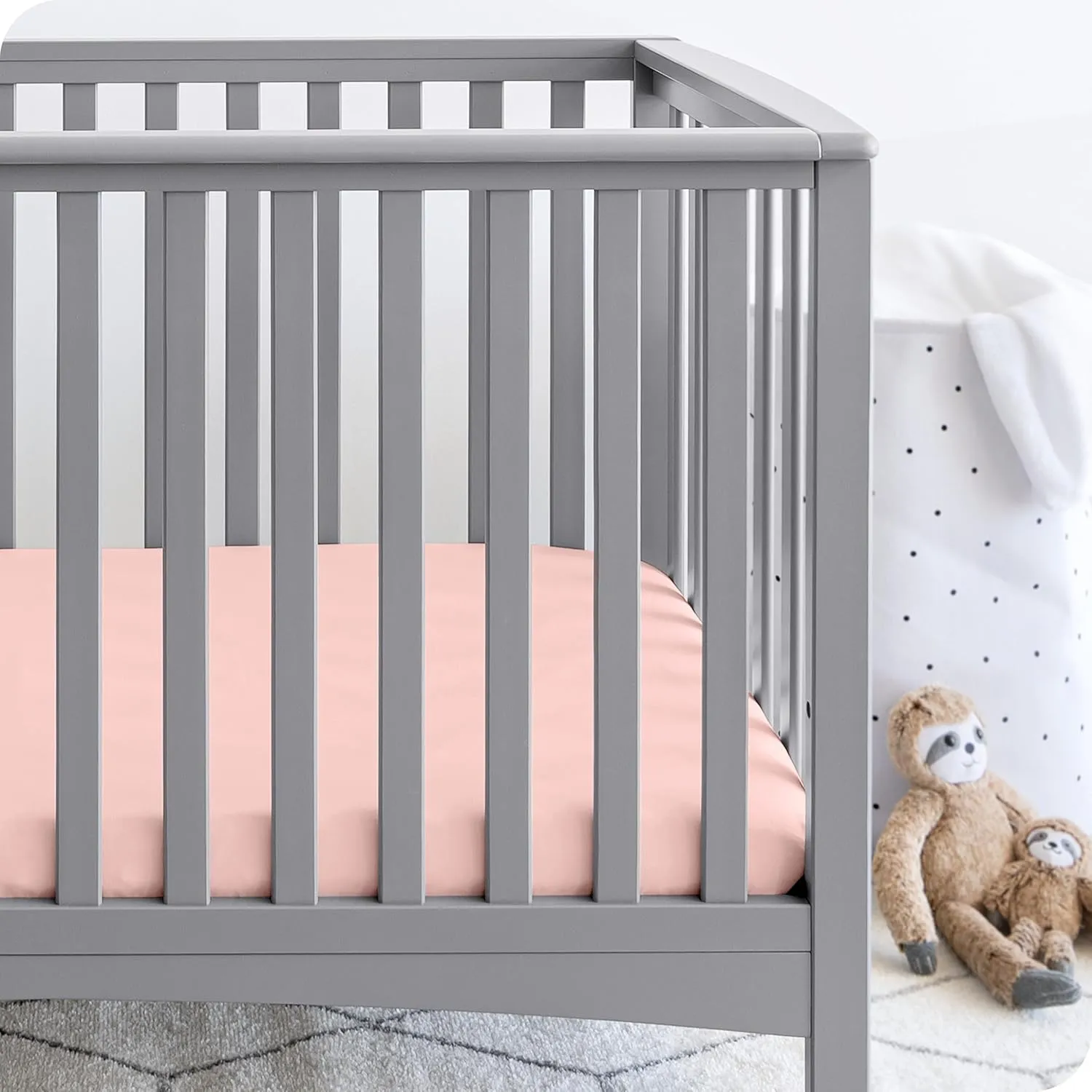 Bare Home 3-Pack Fitted Crib Sheet - Premium 1800 Ultra-Soft Microfiber - Breathable - Baby Sheet - for Boys & Girls - Fits Standard Crib and Toddler Mattresses (Crib, Pink Slipper)