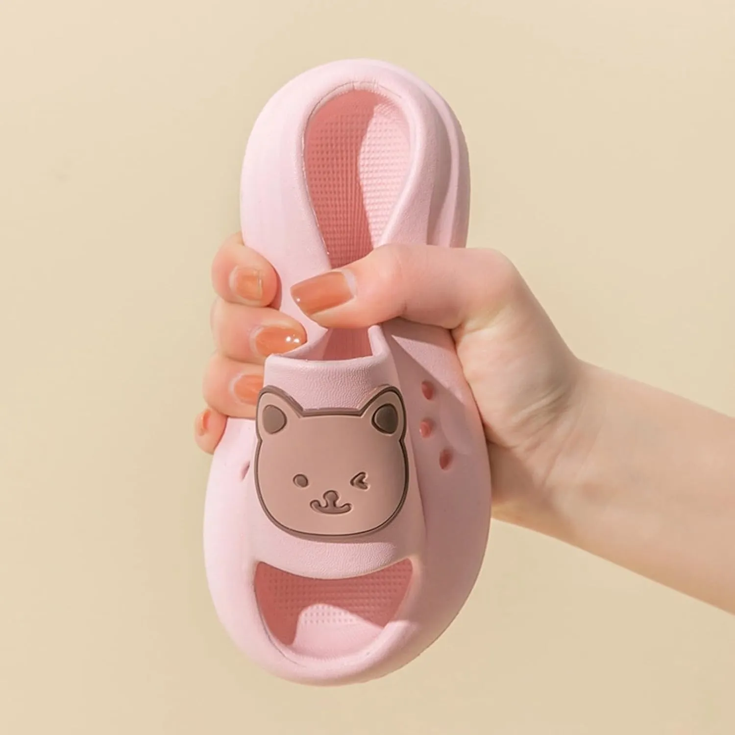 Bear Slippers Kids Indoor Cute Teddy Slippers Big Kid Toddler Sandals Slides Shoes for Women Non Slip Home Slippers Slip On Shoes Summer Outdoor Beach Shoes Open Toe Breathable House Shoes