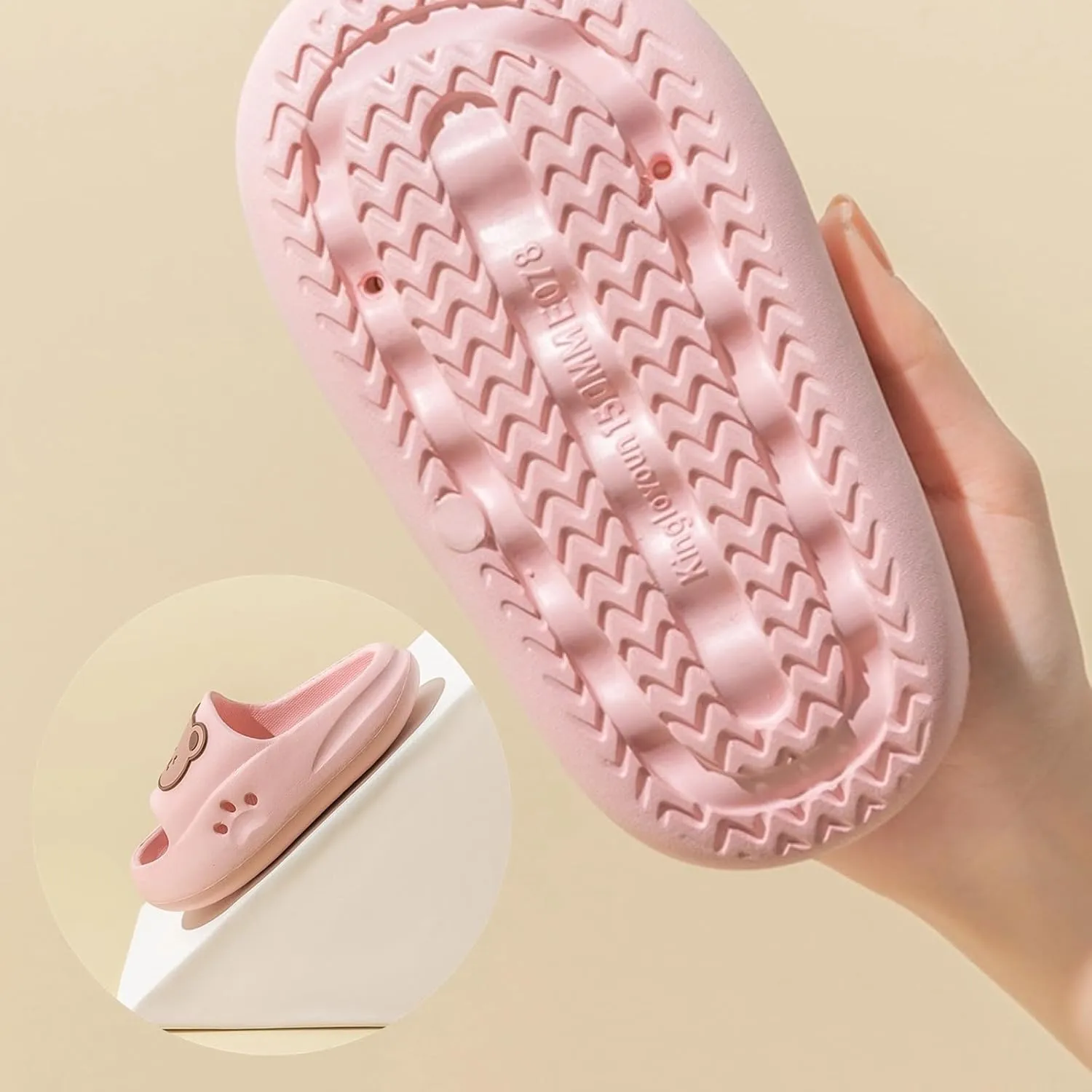 Bear Slippers Kids Indoor Cute Teddy Slippers Big Kid Toddler Sandals Slides Shoes for Women Non Slip Home Slippers Slip On Shoes Summer Outdoor Beach Shoes Open Toe Breathable House Shoes