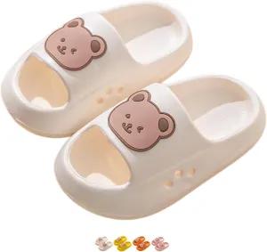 Bear Slippers Kids Indoor Cute Teddy Slippers Big Kid Toddler Sandals Slides Shoes for Women Non Slip Home Slippers Slip On Shoes Summer Outdoor Beach Shoes Open Toe Breathable House Shoes